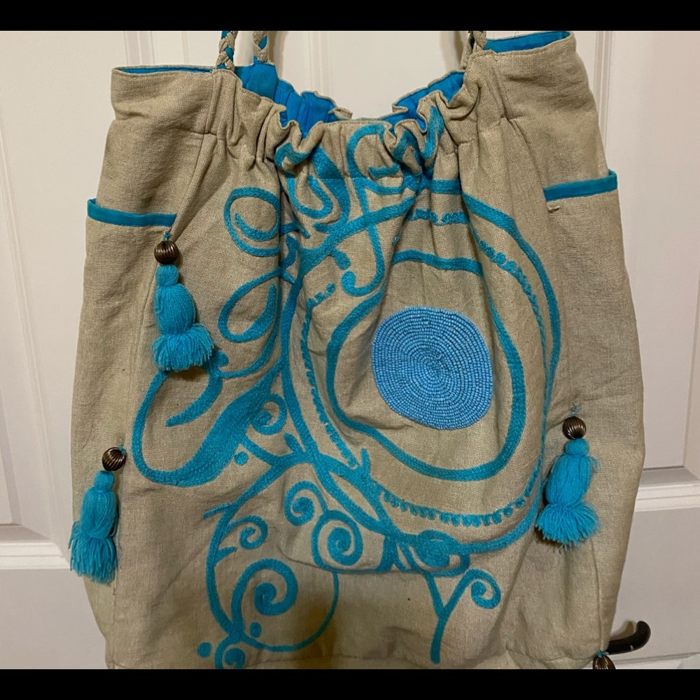 Canvas summer shoulder bag